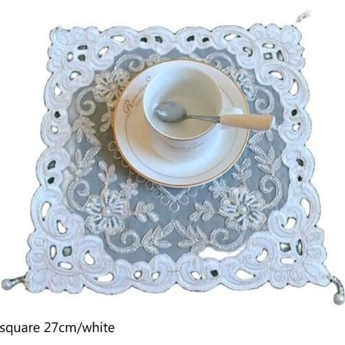 HOT Lace Embroidery table place mat pad Cloth placemat cup mug coaster dining doily kitchen christmas decorations for home table