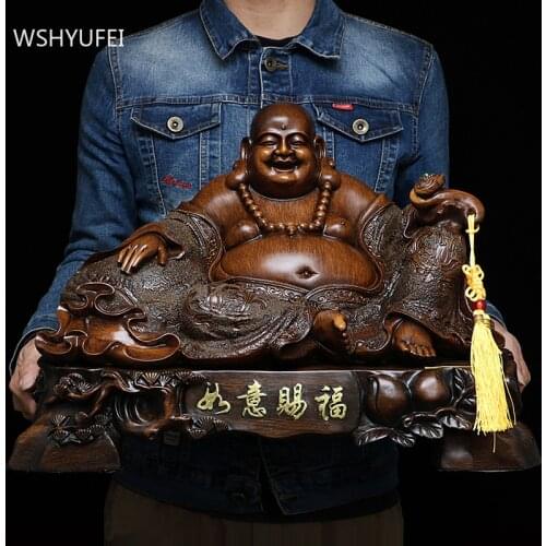 Lucky Money Resin Big-bellied Maitreya Buddha Chinese Style Fengshui Statue Home Ornaments Living Room Decoration Craft Ornament