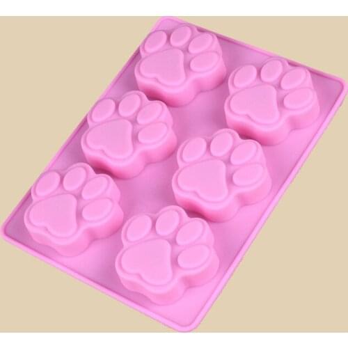 Cute Cat Claw Ice Cream Mold Silicone Baby Cartoon Dog Claw Shape Homemade Craft Cake Chocolate Candy Mould Baking Stencil Tools