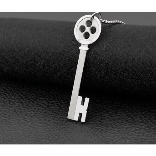 Fashion All-match Necklace Steel Color Key Titanium Steel Pendant Halloween Gift Jewelry Funny Necklace