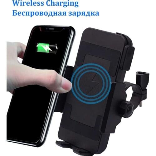 Motorcycle Phone Holder Wireless Charger QI Fast For Samsung iPhone Cell Phone Holder Motorbike Moto Mobile Smart Phone Stand