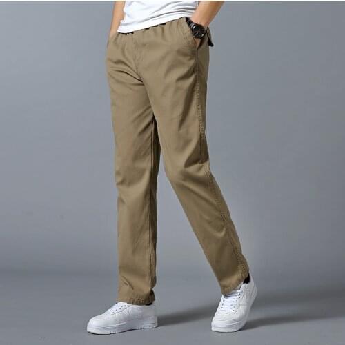 Mens Classic 4-Pocket Cotton Casual pants Relaxed Fit Washed Twill cargo Pant Big and Tall Sizes Autumn winter Comfort trousers