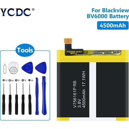 New Rechargeable 4500mAh Battery For Blackview BV6000 BV6000S Replacement Lithium Polymer Mobile Phone Batteries Free Tools