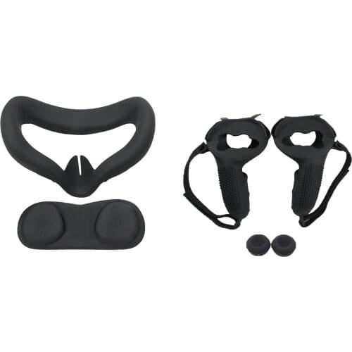 Suitable for oculus quest 2 controller silicone protective cover lens cover, sweat-proof and anti-fall strap integrated
