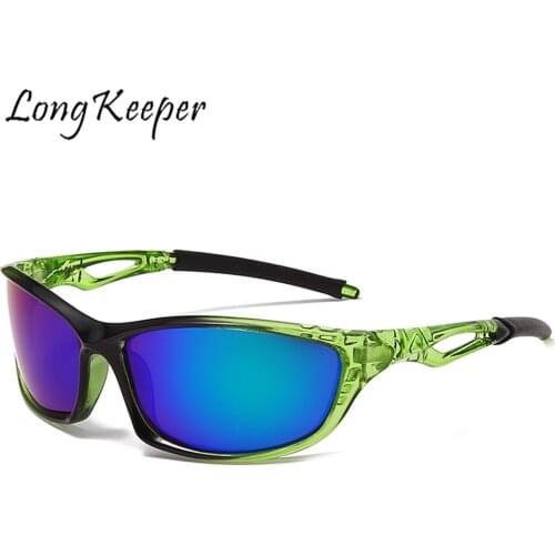 LongKeeper Sport Polarized Sunglasses Men Mirror Square Sun Glasses Driving Shades Male Retro Vintage Sunglasses UV400 Oculos