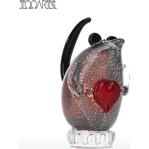 Tooarts Mouse Glass Sculpture Handmade Glass Ornament Animal Sculpture Home Decor Gift Craft home decoration accessories