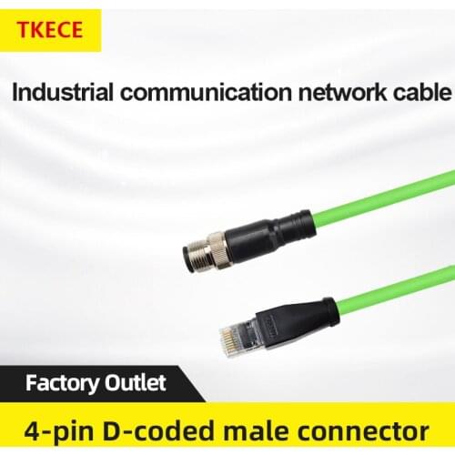 TKECE Profinet/EtherCat Network Cable High-flexible Double-shielded M12 Straight To RJ45 Industrial Communication Cable