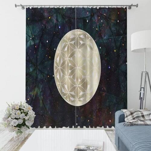 High quality custom 3d curtain fabric Photo black stars curtains blackout curtains personality curtains