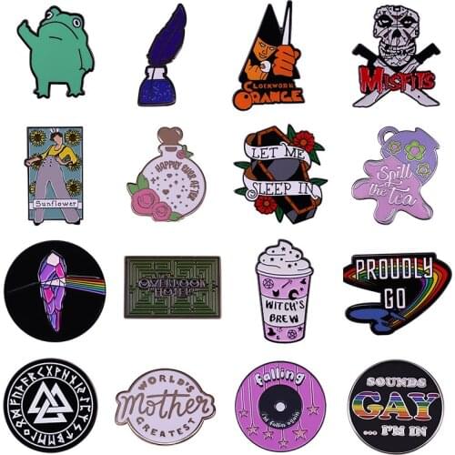 Fun Rainbow Hard Enamel Pins LGTB Anime Brooches Women Men Lapel Badges Backpack Collar Fashion Jewelry Gifts For Kids Friend