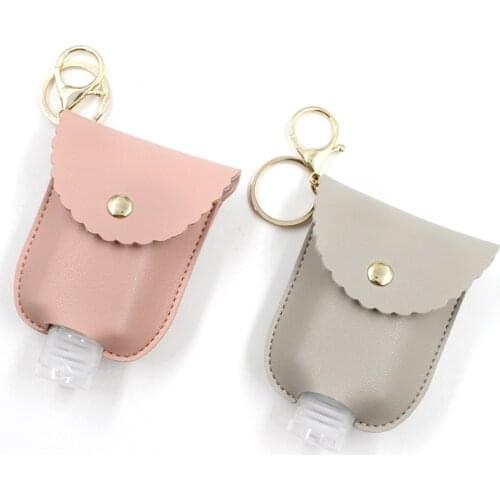 1PC 60ml Hand Sanitizer Dispenser Bottle Hand PU Holder Travel Shampoo Soap Keychain Bottle Travel Sanitizer Portable Holder