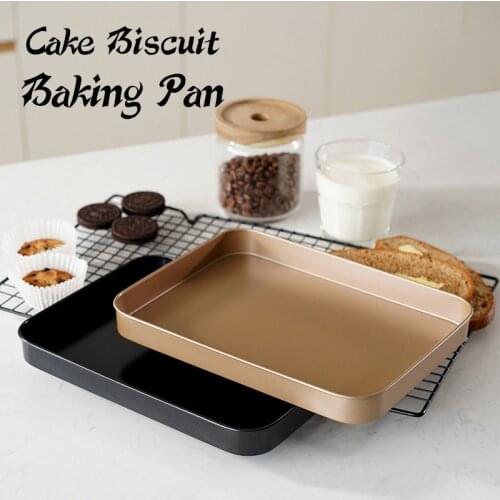 10" Non Stick Square Cake Pan Cheese Cookie Bread Pizza Baking Tray Carbon Steel Bread Cake Mold Baking Sheets Kitchen Supplies