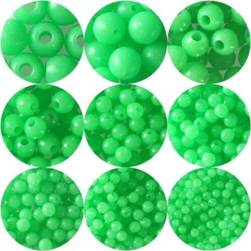 100Pcs/lot 8mm Round fishing beads luminous beads fishing plastic lure high Quality