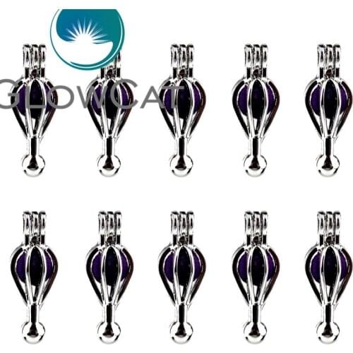 10x K565 Hot Air Balloon Pearl Cage Jewelry Making Beads Cage Pendant Essential Oil Diffuser Aroma Locket For Oyster Pearl