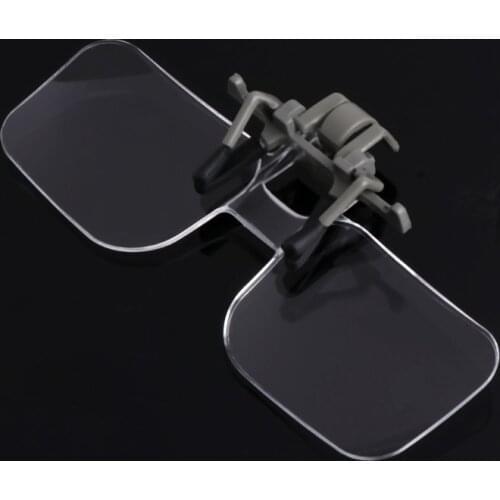 2X Glasses Style Magnifier Magnifying Glass with Clip For Reading