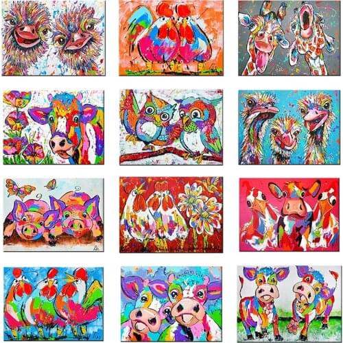 5D DIY Diamond Painting animal kit Color cow ostrich home decor Full Square&Round Diamond mosaic Diamond embroidery Cross stitch