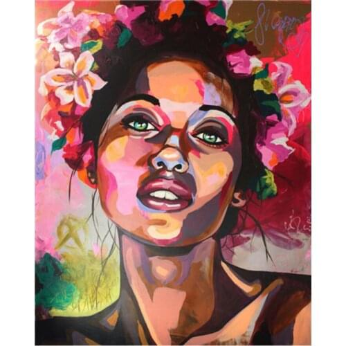 Abstract Embroidery Mosaic Craft Women Portrait Diamond Painting Kits Bead Picture Wall Paper Rhinestones Drawing Christmas Gift