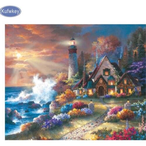 Seaside Diamond Embroidery,diy Diamond Painting Cross Stitch,Diamond Mosaic house,Needlework,art and Crafts,decoration home