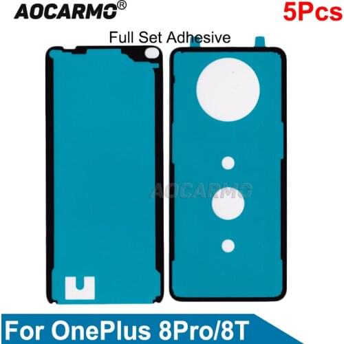 Aocarmo 5Pcs/Lot Back Adhesive Back Cover & Front Waterproof Sticker Glue For OnePlus 8 Pro 8T 1+8 Pro