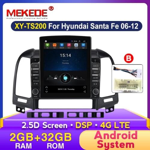 4G LTE Android Tesla Screen 9.7inch Car Multimedia Player for Hyundai Santa Fe 2 2006-2012 Radio Navigation Stereo No 2 Din DVD