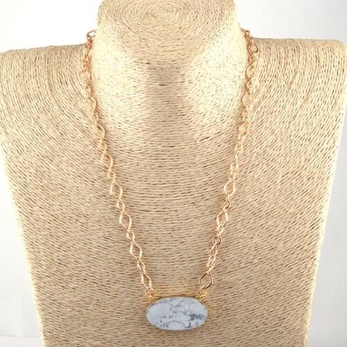 Free Shipping Fashion Bohemian Tribal Jewelry Link Chain Stone Pendant Necklaces