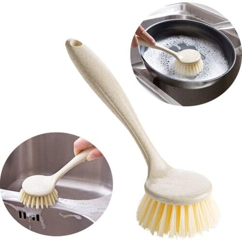 Long Handle Pan Pot Brush sink Dish Bowl Washing Cleaning Brush Multifunctional Practical Stain removal Kitchen Cleaning Tools