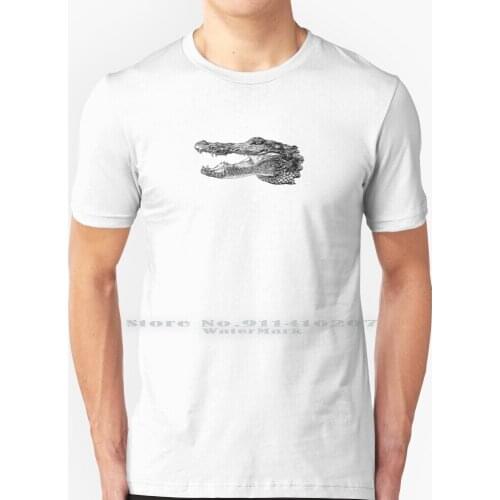 Alligator T Shirt 100% Pure Cotton Animal Alligator Dinosaur Contrast Head Matt Leckie Swamp Florida Gator Croc Crocodile