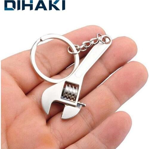 Wrench Spanner Keychain Portable Gadgets Creative Tool Adjustable Silver Metal Tool Wrench Mini Spanner Gift DIY Repair Tools