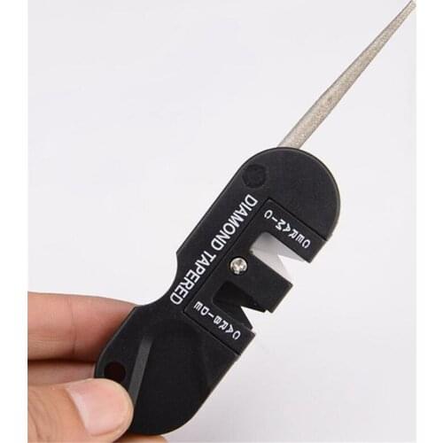 10pcs/lot Portable Tungsten Ceramic Carbide Knife Whetstone Sharpener Sharpen Fish Hook Pocket Diamond Tool Camp Hike outdoor