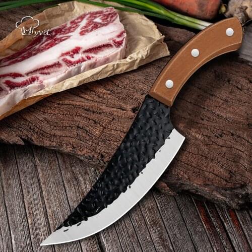Kitchen Chef Knife Boning Cleaver Handmade Stainless Steel Full-Tang Forged Fishing Butcher Outdoor Hunting Cooking Cutter