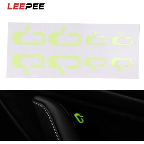 LEEPEE 1 Set Car Door Open Exit Sticker Decal DIY Luminous Stickers Fit For Tesla Model 3 Auto Accessories Interior Decoration
