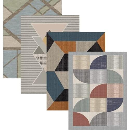 Patchwork Designer Carpet Soft Touch In Light Gray And Brown With Triangular Geometric Pattern Rug