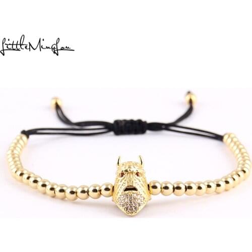 Little MingLou Sparta Warrior helmet charm men skeleton bracelet bead Macrame braided bracelets & bangles for women jewelry