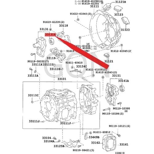 Oil seal (for front bearing retainer of transmission) 1999-Toy ota QUI CKD ELI TOY OAC ELA NDC RUI SER gearbox front oil seal