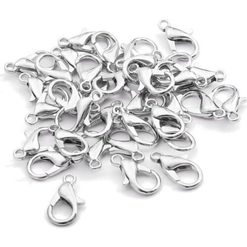 50 PCS/lot 12*6mm Copper 7-color Lobster Clasp Hooks for Necklace and Bracelet Chain DIY Fashion Jewelry Discovery