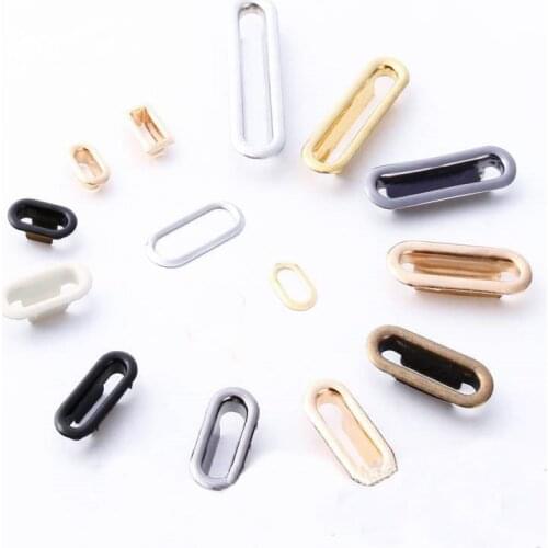 Oval shaped metal eyelets with washers silver black gold antique brass