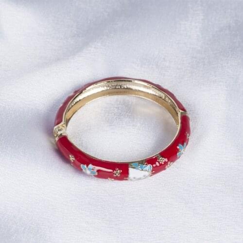 ISINYEE Fashion Enamel Flower Cat Cloisonne Bangle For Women Girl Cute kitty Cuff Open Bracelet Manchette Love Rose Gold Jewelry