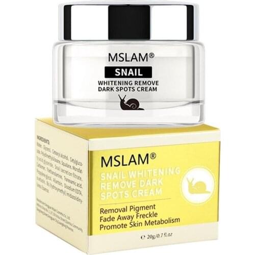 MSLAM Anti Aging Snail Face Cream Anti Freckle Whitening Cream Dark Spot Remover Skin Lightening Serum Dark Skin Care 20g