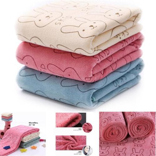 Newborn Infant Baby Kids Soft Flannel Towels Cartoon Rabbit Print Blanket Bath Towel 3 Colors