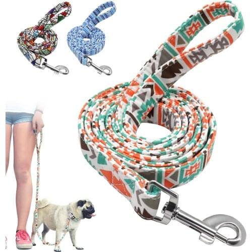 4ft Nylon Dog Leash Printed Pet Lead Leash Rope For Small Medium Large Dogs Chihuahua Pitbull 120cm Pet Walking Leashes