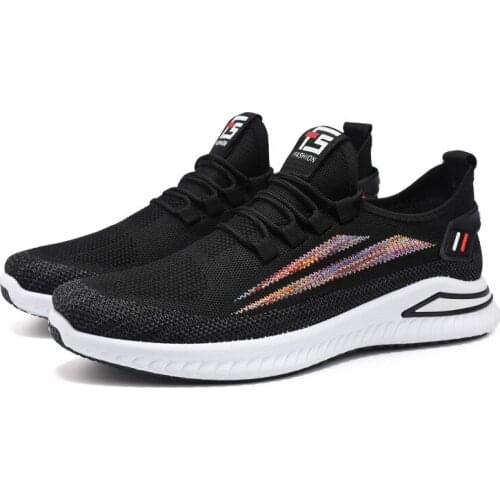 New Running Shoes for Men Outdoor Mesh Sport Shoes Mens Lightweight Sneakers Lace Up Footwear Casual Stripe Walking Shoes