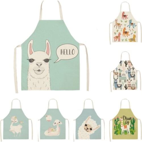 New Kitchen front apron Hairdressing cape shaving Cactus Hairdresser Linen Sleeveless Aprons kitchen Pinafore Cooking Waist Bibs