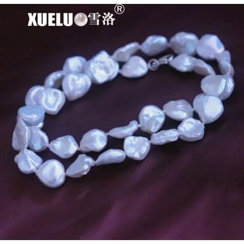 XUELUO 10-11mm Keshi Flower Shape Natural Cultured Freshwater Pearl Choker Necklace for women