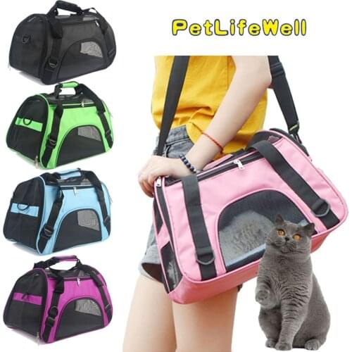 Portable Carriers Bag Mesh Breathable Pets Handbag Travel Tent Carrier Outdoor Bags for Small Dogs Foldable Pet Bag Soft-sided