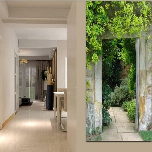 Posters and prints of Mediterranean garden landscapes painted on canvas with modern murals decorate the living room FA743