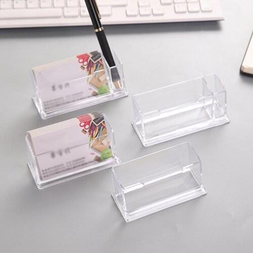 Portable Clear Business Card Holder Display Stand Desk Desktop Countertop Business Card Holder Desk Shelf Box