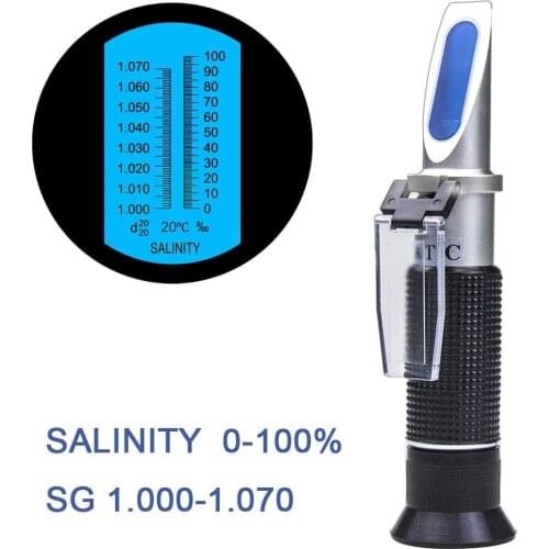 Handheld 0-100% Salinometer Salinity Refractometer Meter Salt Gauge Saltwater Test Tool _WK