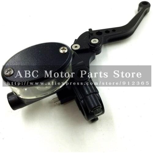 Hydraulic Brake Lever for Electric Scooter Motorcycle With Mirror Mounts Brake Lever CNC 5 gear adjuster Transparent Oil Cup