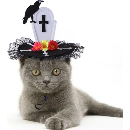 Funny Pet Halloween Hats For Dog Cat Tombstone Skull Spoof Hats Pet Dogs And Cats Party Cosplay Costume Accessories Props