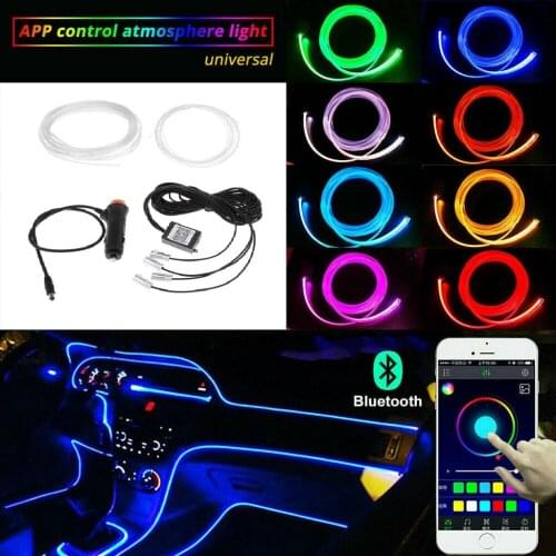 LED RGB Music Control Car Interior Lamp Atmosphere Lights Strip 2 in 1 4M