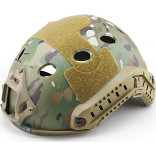 Tactical Fast Helmet PJ Airsoft Gear Paintball Adjustable Head Protective Round Holes Helmet for Army Military Combat Hunting